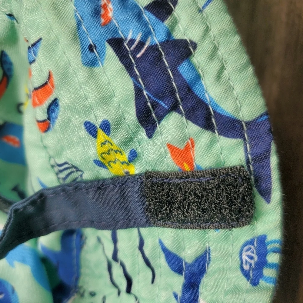 Cat & Jack Nautical Blue Reversible Bucket Hat Baby Toddler EUC